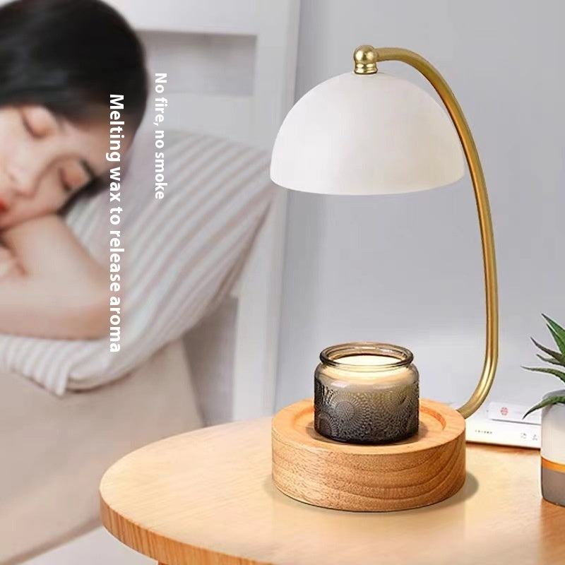Minimalist Bedside Wooden Fused Candle Lamp
