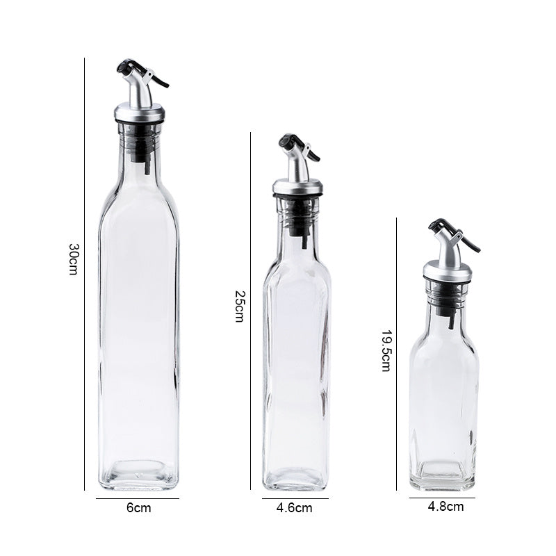 Modern Glass Oil Bottle Set – Leak-Proof Dispenser for Olive Oil, Vinegar & Sauces