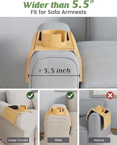 Bamboo Sofa Tray – Cozy Edition