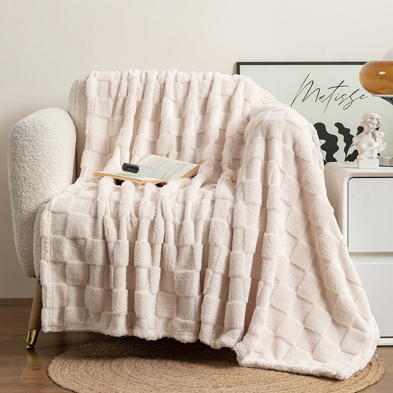 Nordic Mini Plush Throw – Soft Decorative Blanket