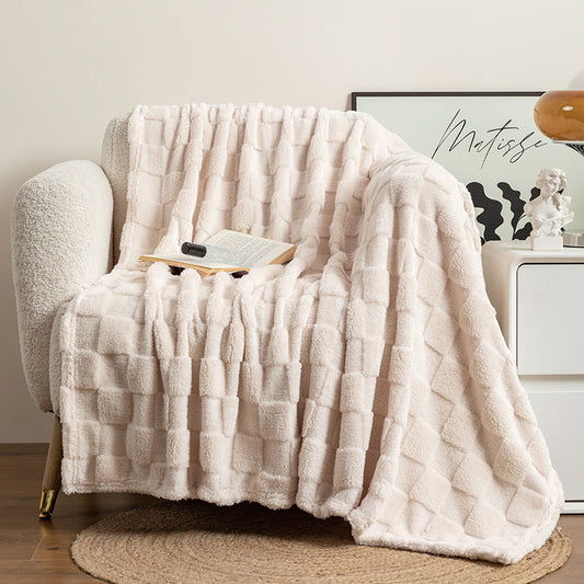 Nordic Mini Plush Throw – Soft Decorative Blanket