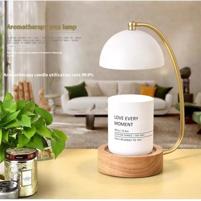 Minimalist Bedside Wooden Fused Candle Lamp