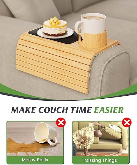 Bamboo Sofa Tray – Cozy Edition